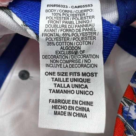 NIKE BALL CAP BRIGHT RED, BLUE, BLACK & WHITE FLORAL TROPICAL DESIGN ONE SIZE - Picture 6 of 10